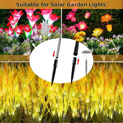 Replacement Stakes for Solar Lights, 10Pack ABS Reinforced Ground Spikes(Fit for Pole Outer Diameter 0.39 inch & Inner 0.51 inch), Solar Wheat Ear Lights Stakes for Outdoor Pathway Christmas