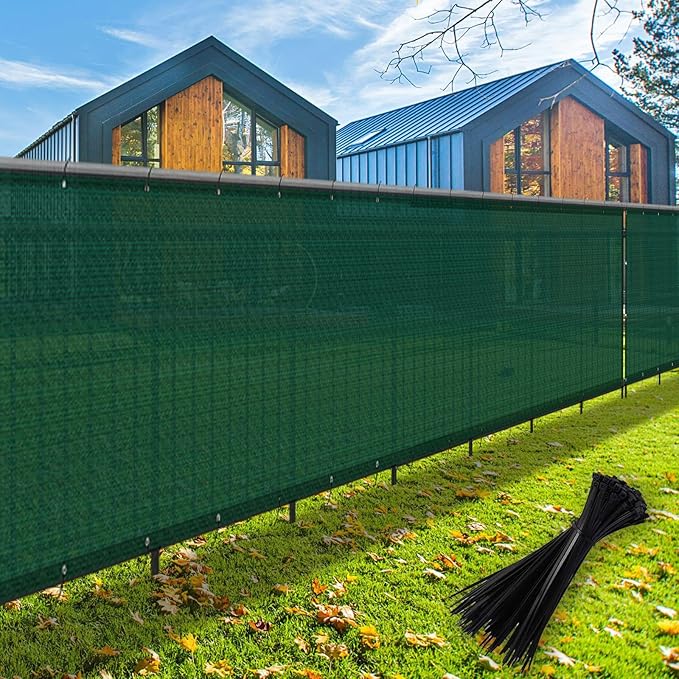 LOVE STORY Custom Size 3'x7' Dark Green Balcony Privacy Screen,UV Block Privacy Fence Screen,90% Shield for Outdoor Pool Garden Apartment Railing
