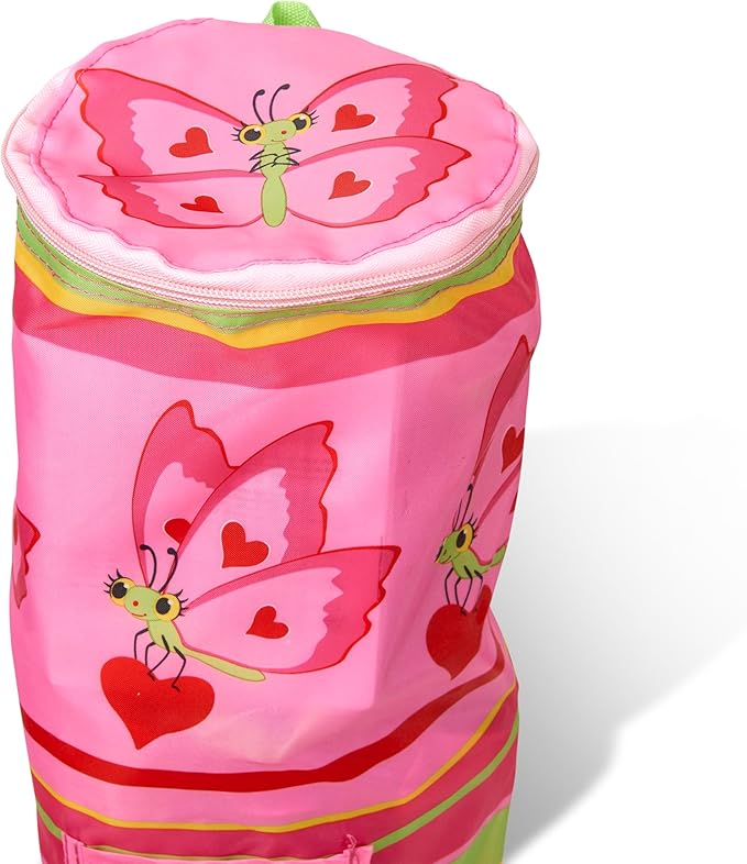 Kids Folding Chair with Butterfly Back, Cup Holder and Storage Bag