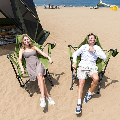 TIMBER RIDGE Hammock Camping Chair with Adjustable Backrest, Heavy Duty Folding Hammock Chair Supports 300lbs, Portable Hammock Chair for Camping, Travelling and Patio, Green