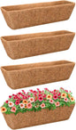 Riare 4 Pack 30 Inch Rectangle Coconut Liners for Planters, Natural Coconut Fiber Planter Liners, Window Box Liner Trough Coco Liner for Outdoor Flower, Garden Wall, Deck & Fence Planter Boxes