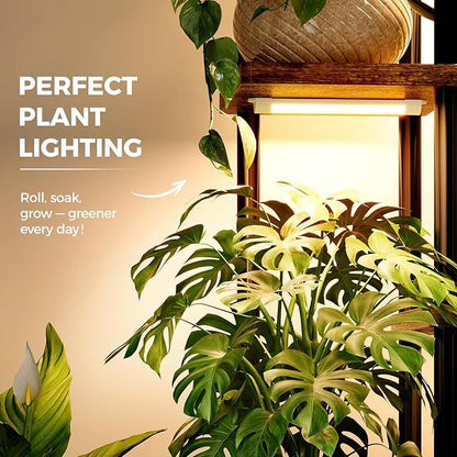 Bamworld Plant Shelf with Grow Light for Indoor Plants Corner 6 Tier Metal Plant Stand Wood Flower Stand for Home Living Room Decor Patio Decor