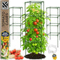 Tomato Cage Square - Large Trellis Stakes and Plant Support Structures for Vegetables and Climbing Plants - Tall Tomato Cages for Garden, Pots, Raised Garden Bed Outdoor Supplies (3 Pack - Up to 58")
