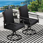 LEVELEVE 5 Piece Outdoor Patio Dining Set with 4 Swivel Dining Chairs & 1 Large Round Dining Table,Bistro Furniture Set for Lawn, Garden, Deck, Backyard and Porch