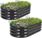 1MORE Galvanized Raised Garden Bed- Planter Garden Boxes Outdoor, Raised Beds for Gardening, 4x2x1ft Metal Garden Bed Kit for Vegetables Flower, Planter Raised Beds with Tools.Gray-2pack