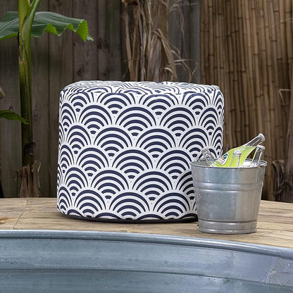 Jaxx Spring Indoor/Outdoor Bean Bag Pouf Ottoman, Nippon Koi