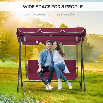 Outsunny 3-Seat Outdoor Patio Swing Chair - Image 5
