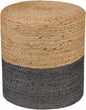 REDEARTH · Cylindrical Pouf Foot Stool Ottoman - Jute Braided Pouffe Poof Accent Sitting Footrest for The Living Room, Bedroom, Nursery, Patio, Lounge & Other Rooms (14.5”X14.5”X16”; Natural Gray)