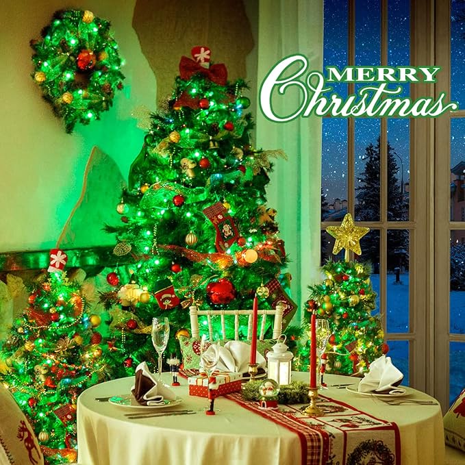 String Lights 163 ft Green 500 LED with Remote and 8 Modes