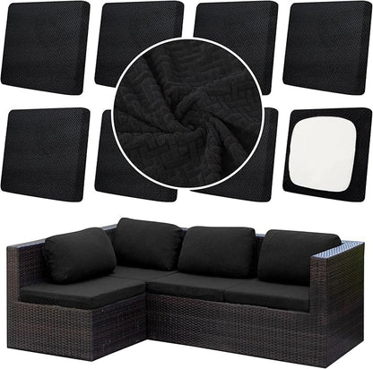 Cushion Covers, 8-Pack Black Outdoor Slipcovers, Water-Repellent Fabric