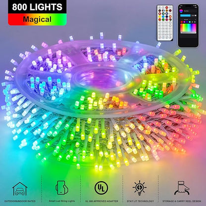 String Lights 264 Ft RGB LED with Music Mode and Remote Control