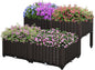 Outsunny 4 Piece Raised Garden Bed with Legs, Planter Box Raised Bed to Grow Flowers, Herbs & Vegetables, Brown