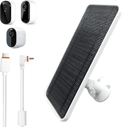 Solar Panel for Arlo Essential/XL Spotlight Cam (1st Gen), Essential 2K/2K XL (2nd Gen，3rd Gen), with 13FT Micro USB & Type-C Cables, 360° Adjustable Aluminum Mount, 1 Pack