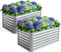 4X2X2ft (2 Pack) Galvanized Raised Garden Bed,Outdoor Planter Box Metal Patio Kit Planting Bed for Vegetables Flowers Herb