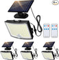 Adiding Solar Outdoor Lights, 2800LM LED Flood Lights with 16.4 Ft Cable, Remote Control Solar Motion Sensor Lights with 3 Modes, Solar Powered Security Lights for Outside Patio, Yard, Garage, 4 Pack