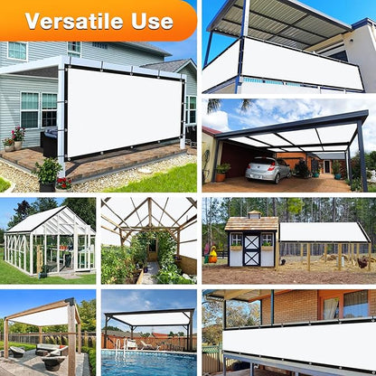 Artpuch Outdoor Pergola Shade Cover 8' X 24' Sun Shade Cloth with Grommets, 90% UV Protection Canopy Patio Privacy Screen (Customized Available) GN107, White