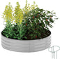 Galvanized Planter Outdoor Galvanized Metal Planter Round Raised Garden Bed Kit for Gardening Outdoor 1PC Gray 2X2X1FT