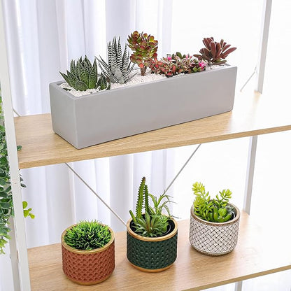 15 Inch Grey Rectangular Cement Planter Concrete Succulent Planter Windowsill Box