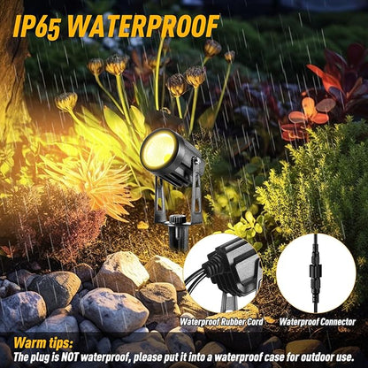 ECOWHO Low Voltage Landscape Lighting, 12V Outdoor Landscape Lights LED Spot Lights Plug-in IP65 Waterproof Garden Lights for House Yard Path (Extendable to 8 or 10 Lights, 6 Pack, 69ft, Warm White)