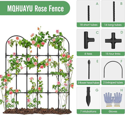 Trellis for Climbing Plants Outdoor,47.2" H Garden Trellis,Rustproof Garden Arch Trellis Cucumber Tomato Support Structure for Raised Bed