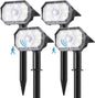 Brightown 4 Pack Solar Motion Lights Outdoor Waterproof, Motion Sensor Spot Lights- 58 LED/3 Modes Solar Powered Spotlights 2-in-1 Auto On/Off for Outside Yard Wall Garden, Cool White