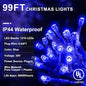 String Lights 99 ft Blue LED Strand with 8 Lighting Modes