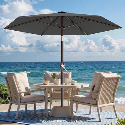 AreShark 7.5FT Patio Umbrella Table Market Umbrella with 6 Sturdy Ribs, Button Tilt/Crank, Heavy-Duty Outdoor Umbrellas for Pool, Deck, Garden and Backyard, Gray