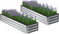 2PCS 8x2x1FT Galvanized Raised Garden Bed,Planter Raised Beds-Metal Garden Box,Large Plant for Outdoor Planting, Vegetables Bed，Flower,herb-Silver