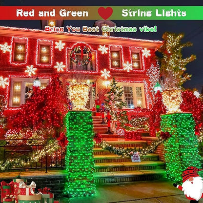 String Lights 168ft Red to Green Color Changing LED Outdoor Lights