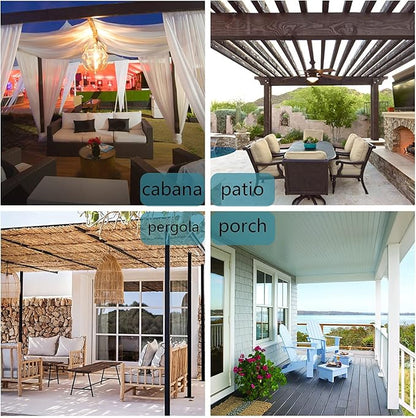 BONZER Waterproof Indoor/Outdoor Curtains for Patio Thick Privacy Extra Wide Grommet Curtains for Bedroom, Living Room, Porch, Pergola, Cabana, 1 Panel, 150W x 84L inch, Grey