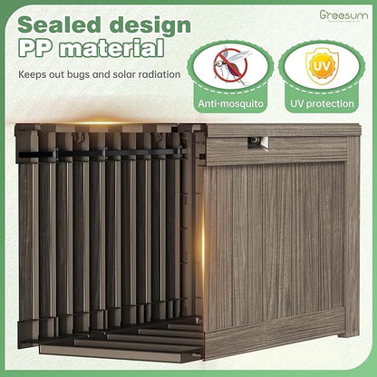 Deck Box, 120 Gallon Outdoor Storage Bin with Lid in Coffee Finish