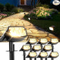 Solar Spot Lights Outdoor IP67 Waterproof 10 Pack, 63 LED 3 Modes Solar Landscape Spotlights for Yard Garden Pathway Wall House Garage (Warm White)