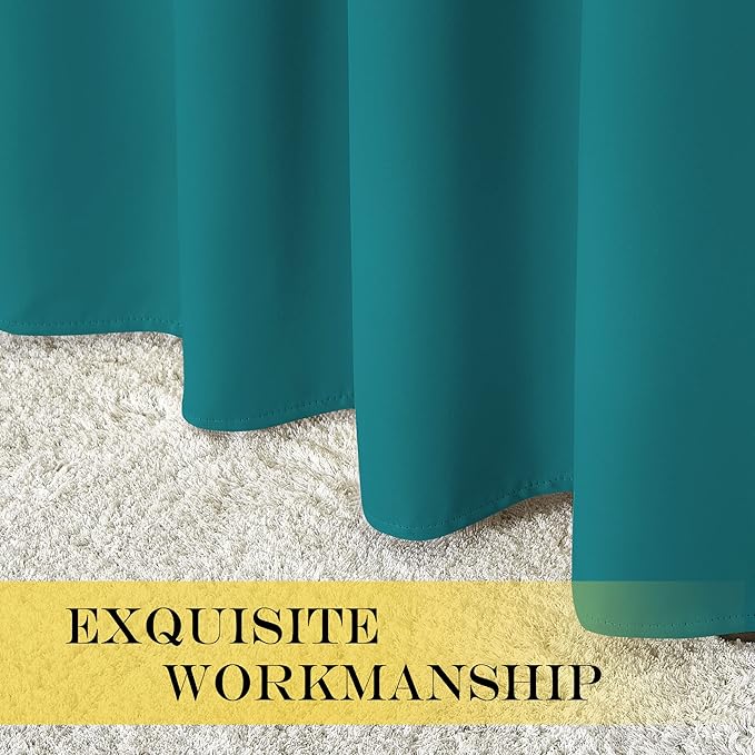 NICETOWN Extra Wide Blackout Sliding Door Curtain - Insulated Noise Reduction Drapes, Privacy Vertical Blind for Living Room & Bedroom (Peacock Teal, W100 x L95, 1 Panel)