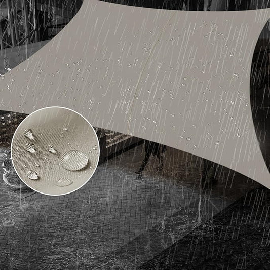 SUNNY GUARD Waterproof Sun Shade Sail 8' x 14' Taupe Rectangle UV Block Sunshade for Backyard Yard Deck Patio Garden Outdoor Activities and Facility(Customized)