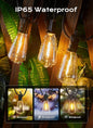 String Lights, 150-Foot Outdoor LED Patio Lights with 47 Warm White ST38 Bulbs