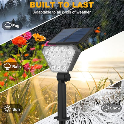 T-SUN Solar Lights Outdoor Waterproof IP65, 6 Pack LED Solar Spot Lights Color Changing IP65 Waterproof Smart Auto On/Off for Outside Landscape Garden Yard Lawn Pathway Patio Driveway