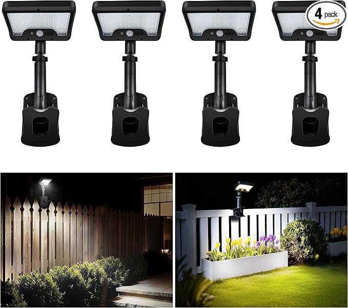 Solar Motion Light Outdoor, 3CCT Clip On Fixture, 600LM 1500mAH Type-C USB & by Varmtalys