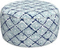 LVTXIII Outdoor Inflatable Ottoman, Fade-Resistant Round Footrest Stool D31”x H14”, Portable Patio Pouf for Garden Camping or Home Use, Boho Geometry Blue