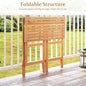 Acacia Wood Folding Bar Table with Slatted Top and Footrest, 31.5-Inch Height