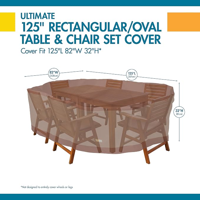 Patio Table & Chair Set Cover, Waterproof Polyester, Mocha Cappuccino