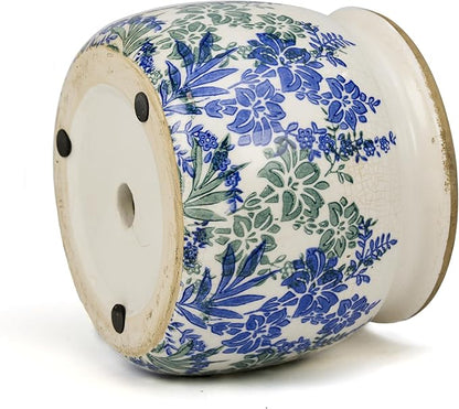 Flower Pot,Vintage Ceramic Pot for Planter with Drainage Holes, 6.29 inch Ice Crack Glazed Small Planters Pot for Indoor,Tucan Home Decor,Gardening Gifts (Art Deco)