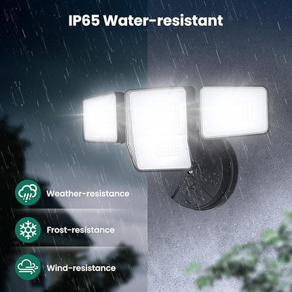 70W 7000LM LED Flood Lights Outdoor 2 Packs, Switch Controlled Security Lights with 4 Heads, Adjustable Heads, 6500K Daylight IP65 Waterproof Outside Wall Light for Backyard, Yard, Garage, Patio