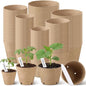 120 Pcs Round Peat Pots 2.4"+3.14"+4" Plant Starter Nursery Pot with Drainage Holes Garden Germination Seedling Pots with 120 Plant Labels for Indoor Outdoor Gardens