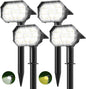 Brightown 4Pack Solar Spot Lights Outdoor [Cool & Warm Light 2-in-1], IP67 Solar Lights Outdoor Waterproof with 1800mAh, Two Mounting Methods Outdoor Solar Lights for Yard, Garden and Pathway
