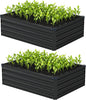4x3x1ft(2 Pack) Galvanized Raised Garden Bed,Outdoor Planter Box Metal Patio Kit Planting Bed for Vegetables Flowers Herb,Black