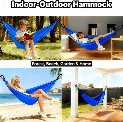 2Pack Hammocks| Camping Hammock | Portable Outdoor Hammock Set | for Hiking, Backpacking and Camping | 2pcs(Blue)