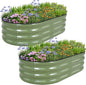 1MORE Galvanized Raised Garden Bed- Planter Garden Boxes Outdoor, Raised Beds for Gardening, 4x2x1ft Metal Garden Bed Kit for Vegetables Flower, Planter Raised Beds with Tools.Green-2pack