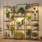Bamworld Plant Stand with Grow Lights Large Plant Shelf Indoor Hanging Plants 17 tiers Large Plant Shelf for Indoor Plants Display Heavy Duty Plant Rack for Living Room Patio Decor