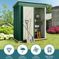 Storage Shed, 5 x 3 ft Galvanized Steel with Lockable Door, Green