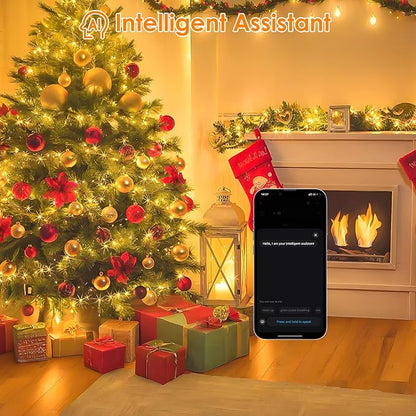 YIQU Smart Color Changing Christmas Lights, 66 FT 200 LED RGB String Lights with Remote App Control and Timer, Music Sync Multiple Modes Twinkle Mini Light Waterproof Indoor Outdoor